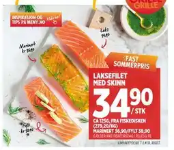 Meny LAKSEFILET MED SKINN tilbud