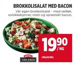 Meny BROKKOLISALAT MED BACON tilbud