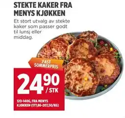 Meny STEKTE KAKER FRA MENYS KJØKKEN tilbud