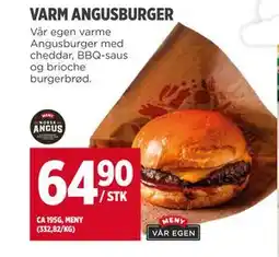 Meny VARM ANGUSBURGER tilbud