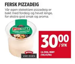 Meny FERSK PIZZADEIG tilbud