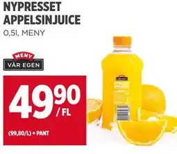 Meny NYPRESSET APPELSINJUICE tilbud