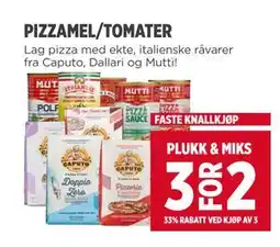 Meny PIZZAMEL/TOMATER tilbud