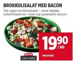 Meny BROKKOLISALAT MED BACON tilbud