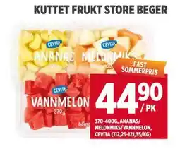 Meny KUTTET FRUKT STORE BEGER tilbud