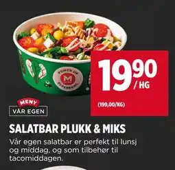 Meny SALATBAR PLUKK & MIKS tilbud