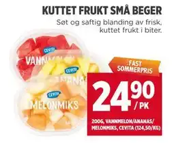 Meny KUTTET FRUKT SMÅ BEGER tilbud