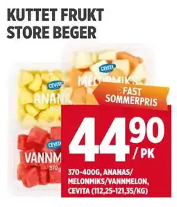 Meny KUTTET FRUKT STORE BEGER tilbud