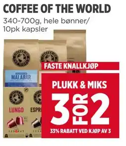 Meny COFFEE OF THE WORLD tilbud