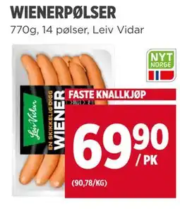 Meny WIENERPØLSER tilbud