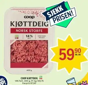 Coop Prix COOP KJØTTDEIG tilbud