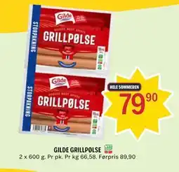 Coop Prix GILDE GRILLPØLSE tilbud