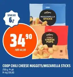 Coop Obs COOP CHILI CHEESE NUGGETS/MOZARELLA STICKS tilbud