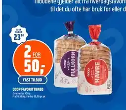 Coop Obs COOP FAVORITTBRØD tilbud