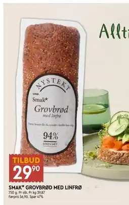 Coop Mega SMAK* GROVBRØD MED LINFRØ tilbud