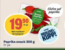Coop Mega Paprika snack 300 g, Medlemspris tilbud