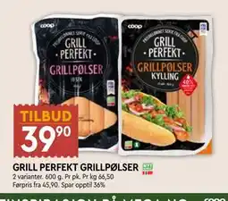 Coop Mega GRILL PERFEKT GRILLPØLSER tilbud