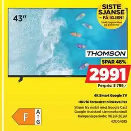 POWER Thomson 4K Smart Google TV tilbud