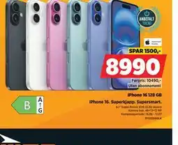 POWER iPhone 16 128 GB tilbud
