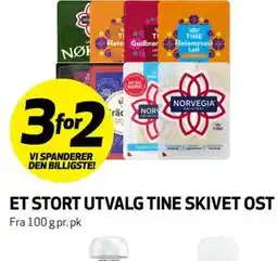 Bunnpris ET STORT UTVALG TINE SKIVET OST tilbud