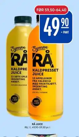 Rema 1000 RÅ JUICE tilbud