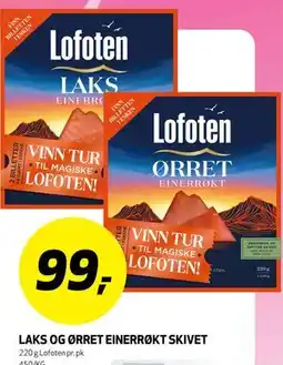 Bunnpris LAKS OG ØRRET EINERRØKT SKIVET tilbud