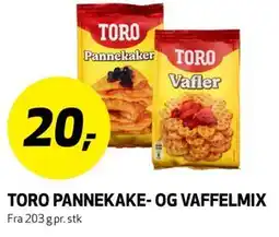 Bunnpris TORO PANNEKAKE- OG VAFFELMIX tilbud