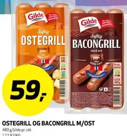 Bunnpris OSTEGRILL OG BACONGRILL M/OST tilbud