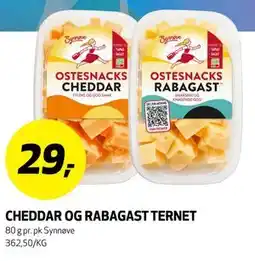 Bunnpris CHEDDAR OG RABAGAST TERNET tilbud