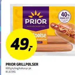 Bunnpris PRIOR GRILLPØLSER tilbud