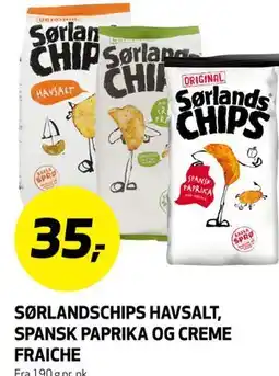 Bunnpris SØRLANDSCHIPS HAVSALT, SPANSK PAPRIKA OG CREME FRAICHE tilbud