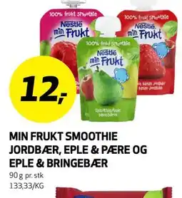 Bunnpris MIN FRUKT SMOOTHIE JORDBÆR, EPLE & PÆRE OG EPLE & BRINGEBÆR tilbud
