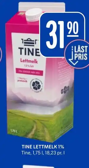 Rema 1000 TINE LETTMELK 1% tilbud