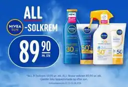 Rema 1000 NIVEA SUN -SOLKREM tilbud