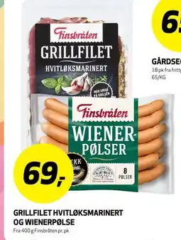 Bunnpris GRILLFILET HVITLØKSMARINERT OG WIENERPØLSE tilbud
