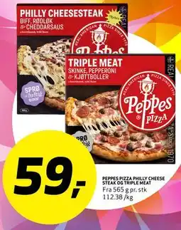 Bunnpris PEPPES PIZZA PHILLY CHEESE STEAK OG TRIPLE MEAT tilbud