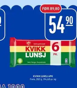 Rema 1000 KVIKK LUNSJ 6PK tilbud