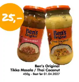 Havaristen Ben's Original Tikka Masala / Thai Coconut tilbud