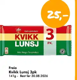Havaristen Freia Kvikk Lunsj 3pk tilbud