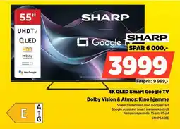 POWER Sharp 4K QLED Smart Google TV Dolby Vision & Atmos: Kino hjemme tilbud