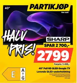 POWER Sharp 40" Full HD QLED Google TV Levende QLED-underholdning tilbud