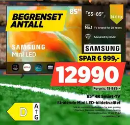 POWER Samsung 85" 4K Smart-TV Strålende Mini LED-bildekvalitet tilbud
