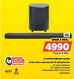 POWER Jbl 5.1-kanals lydplanke-system Dolby Atmos oppslukende 3D-lydopplevelse tilbud