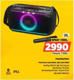 POWER Jbl Partyhøyttaler Fest hvor som helst, når som helst tilbud