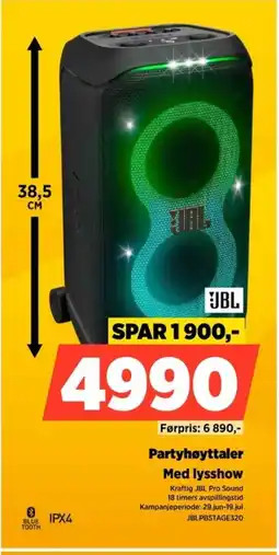 POWER Jbl Partyhøyttaler Med lysshow tilbud