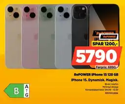 POWER Repower iPhone 15 128 GB iPhone 15. Dynamisk. Magisk. tilbud
