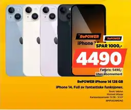 POWER Repower iPhone 14 128 GB iPhone 14. Full av fantastiske funksjoner. tilbud