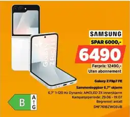 POWER Samsung Galaxy Z Flip7 FE Sammenleggbar 6,7" skjerm tilbud