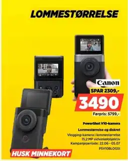 POWER Canon PowerShot V10-kamera Lommestørrelse og diskret tilbud