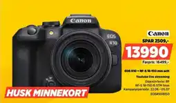 POWER Canon EOS R10+ RF-S 18-150 mm sett Youtube live streaming tilbud